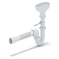 Сифон для мойки АНИ 1 1/2' x 40 прямоточный с разрывом струи с гибкой трубой 40х40/50 | код DR0115 | АНИ пласт