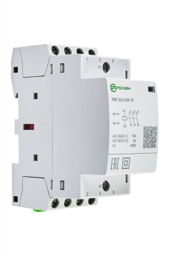 KM1.31.0.024.16 Модульный контактор 3НО+1НЗ контакт 16А (~/= 24В AC/DC) | код KM131002416 | РЕЛЕОН