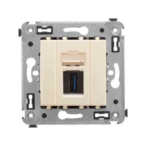 USB 3.0 розетка одинарная в стену, тип А-А, Avanti, Ванильная дымка | код 4405303 | DKC USB 3.0 розетка одинарная в стену, тип А-А, Avanti, Ванильная дымка | код 4405303 | DKC
