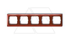 Basic 55 - Рамка на 5 постов (красный, блистер) | код 1725-0-1520-00.00-07.02-01.00 | ABB