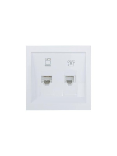 ZIMA Розетка компьютер+телефон белая с модулем Cat 6 LEZARD | код 704-0288-144 | LEZARD фото 3