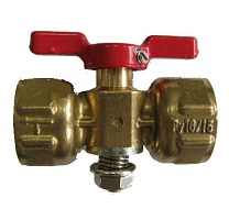 Кран трехходовой для манометра 11Б18/38бк 1/2' внутр.-М20 безфланцевый с ручкой | код. 114202101 | ВИЛН