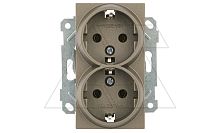 Rita - Розетка двойная 2x2P+E, антрацит | код 2200-202-0286 | Mutlusan