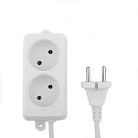 Удлинитель Гарнизон EL-NL2-W-3, 2 розетки, допустимый ток 10А, длина 3 метра. | код EL-NL2-W-3 | Гарнизон