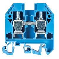 Проходная клемма, тип фиксации провода: винтовой, номинальное сечение: 10 мм кв., 57A, 800V, ширина: 10 мм, цвет: синий, тип монтажа: DIN 35 | код 57.510.0155.6 | Wieland
