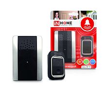 Звонок беспроводной ЗБ-10 38 мелодий с регул. звука подсветкой 150м цифр. кодир. с кнопкой IP44 серебр./черн. | код 4690612013381 | IN HOME