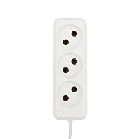 Удлинитель REXANT 3 гнезда, 5 м, 2х0.75 мм кв, б/з, белый (Сделано в России) | код 11-8737 | REXANT