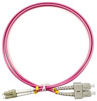 Cabeus FOP-50-OM4-LC-SC-1m Шнур оптический duplex LC-SC 50/125 mm OM4 1м LSZH | код 9140c | Cabeus