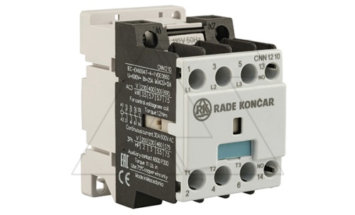 Контактор CNN 12 10 110V 50Hz, 3P, 12A/(25A по AC-1), 5.7kW(400VAC), 110VAC, 1NO | код EAC603002 | Rade Koncar Контактор CNN 12 10 110V 50Hz, 3P, 12A/(25A по AC-1), 5.7kW(400VAC), 110VAC, 1NO | код EAC603002 | Rade Koncar
