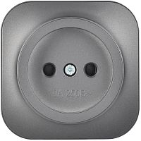 GLORY Розетка 1-местная для открытой установки без заземления без защитных шторок 10А РС20-2-ХСм сталь матовый IEK | код ERH10-K46M-10 | IEK
