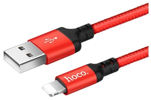 Кабель USB 2.0 hoco X14, AM/Lightning M, черно-красный, 2м | код 6957531062899 | Hoco