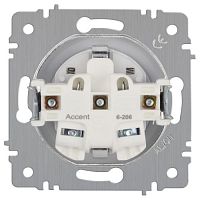 Розетка Intro Accent 6-206-01 2P+E Schuko со шторками, 16А-250В, IP20, СУ, AL/CU, белый | код Б0063506 | ЭРА