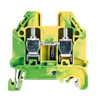 Заземляющая клемма, тип фиксации провода: винтовой, номинальное сечение: 6 мм кв., 1000V, ширина: 8 мм, цвет: желто-зеленый, тип монтажа: DIN 35 | код 58.506.9055.0 | Wieland