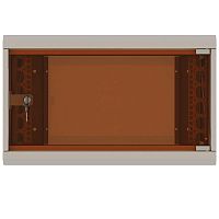 Шкаф настенный 19' 6U 600х350мм стеклянная дверь (без задн. стенки) RAL 7035 | код 05-1060 | SUPRLAN