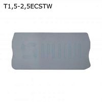 Крышка торцевая для 3-контактной пружинной клеммы 1,5-2,5 мм2, серая | код T1,5-2,5ECSTW | ПРОВЕНТО