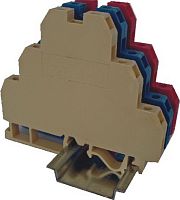 Клемма винтовая трехуровневая VS 2,5 NAI 3 с соед. мостиком (2,5 mm2_бежевая) | код 003901340 | ETI