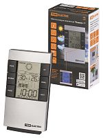 Метеостанция комнатная Климат 1 вертикальная, термометр, гигрометр, будильник, серебро, TDM | код SQ4006-0001 | TDM