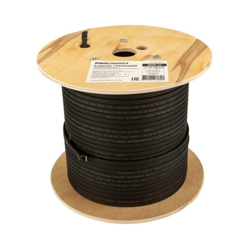 Кабель греющий саморег. для труб водостоков крыш 30КНС-2ЛП-65/85 UV неэкранированный 30Вт/м 200м PROCONNECT 51-0254-4 Кабель греющий саморег. для труб водостоков крыш 30КНС-2ЛП-65/85 UV неэкранированный 30Вт/м 200м PROCONNECT 51-0254-4