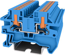 TPV2.5-2-BU Клемма TP 1-1 проходная боковой ввод Push-in, сеч.2.5мм2, син., шт | код TPV2.5-2-BU | SUPU