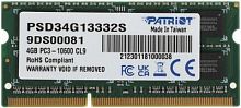 Память DDR3 4GB 1333MHz Patriot PSD34G13332S RTL PC3-10600 CL9 SO-DIMM 204-pin 1.5В dual rank Ret | код 599571 | PATRIOT