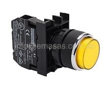 Кнопка выступающая желтая B100HS (1НО) | код B100HS | EMAS