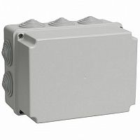 коробка КМ41246 распаячная для о/п 190х140х120 мм² IP55 (RAL7035, 10 гермовводов) |  код. UKO10-190-140-120-K41-55 |  IEK
