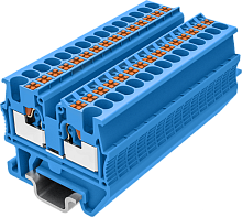 TPM1.5-2-BU Клемма мини TP 1-1 проходная, Push-in, сеч.1.5мм2, син., шт | код TPM1.5-2-BU | SUPU