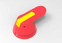 ВЫНОСНАЯ КОРОТКАЯ КРАСНО-ЖЁЛТАЯ ПОВОРОТНАЯ РУКОЯТКА ДЛЯ ФРОНТАЛЬНОЙ УСТАНОВКИ НА SD160-250 | код SSDERHFR15Y1625 | Systeme Electric