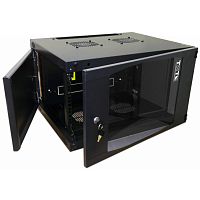 Шкаф настенный Next, 15U 550x600, стеклянная дверь, черный | код TWT-CBWNG-15U-6X6-BK | TWT