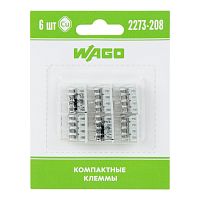 Компактная 8-проводная клемма, 6 штук (серия 2273-208) | код 07-5135-06 | WAGO
