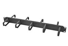 Горизонтальный кабельный органайзер двусторонний 19 2U, 9 колец, цвет черный | код ГКО-2-9-9005 | ЦМО