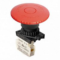 Аварийный выключатель выступающего типа D22/25, головка D60, блокировка при нажатии, сброс при повороте, без подсветки, красный, 1 NC | код S2ER-E5RB | AUTONICS