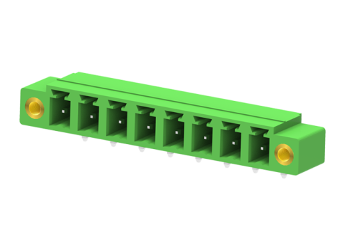 MC-PD5.08H03-F-0001 Разъем штекерный MC, угл. конт.,шаг 5.08мм, 3 конт., горизонт., с гайкой, зел., шт | код MC-PD5.08H03-F-0001 | SUPU