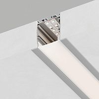 Профиль алюминиевый CAB255 51х35 встраиваемый "Линии света" серебр. 2м (в компл 2 загл. 4 крепежа) FERON 10363