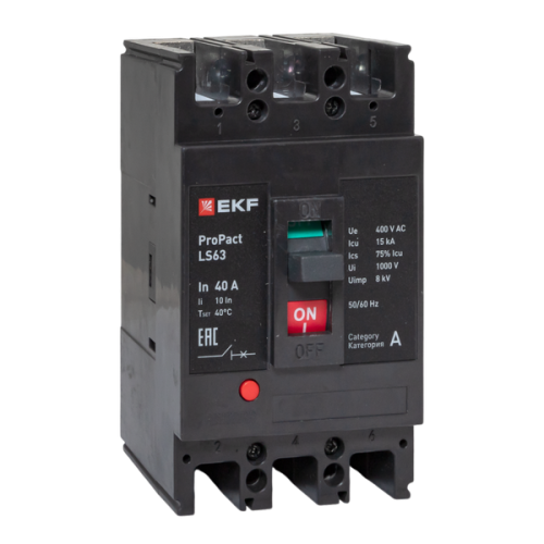 Автоматический выключатель LS63 15кА 3P 40А ProPact EKF | код mccb-63-15-3-40-ls | EKF фото 2