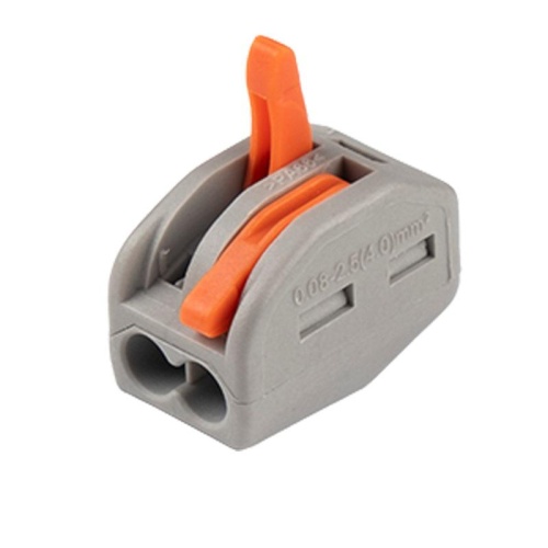 Клеммы монтажные многоразовые PTC-2P 222-412 450V 32A 0,08-2,5(4.0)mm2 , 2 отверстия, серые 50 шт. | код 5050792 | JazzWay