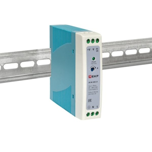 Блок питания на дин рейку 20Вт,Uвх ~ 220 В AC m, Uвых - 24 В DC постоянного тока | код DR-M-20W-24 | EKF фото 3