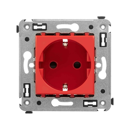 Avanti Розетка в стену, 2P+E, с защитными шторками, ''Красный квадрат'' | код 4401003 | DKC