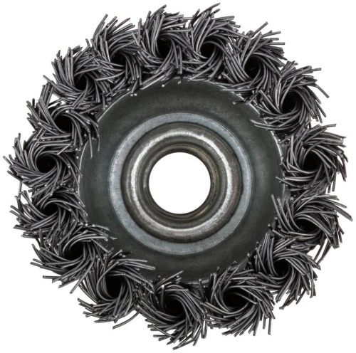 Кордщетка чашечная, гайка М14, стальная витая проволока 65 мм | код 39041 | FIT Кордщетка чашечная, гайка М14, стальная витая проволока 65 мм | код 39041 | FIT