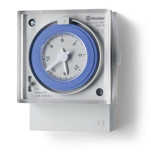 Реле времени Механическое суточное, с резервным ист.питания, 3 модуля (12.31.8.230.0000) | Код. 123182300000 | Finder