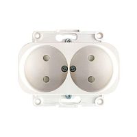 Стокгольм Механизм Розетки 2-местной б/з 10А белый с защ, штор, PROxima | код EYR10-102-10 | EKF