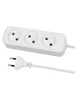 Удлинитель 3 гнезда, 5 метров, б/з, 10 А, 2300 Вт, белый, НАРОДНЫЙ | код SQ1303-1312 | TDM НАРОДНЫЙ