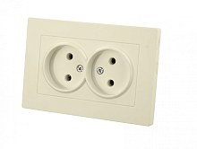 Розетка двойная 2П 10А 250В сл. кость Сенеж TDM | код SQ1816-0134 | TDM