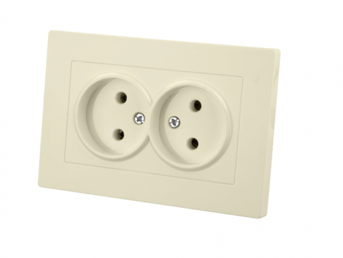 Розетка двойная 2П 10А 250В сл. кость Сенеж TDM | код SQ1816-0134 | TDM