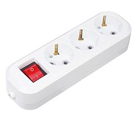 Колодка 3 гнезда с кнопкой c заземлением REXANT | код 11-8706 | REXANT