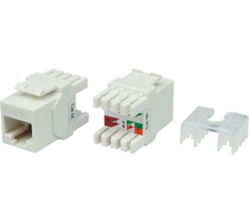 Вставка KJ8-8P8C-C5e-180-WH Keystone Jack RJ-45(8P8C)категория 5eтип 180 град | код 426192 | Hyperline