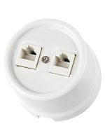 Розетка двойная компьютерная RJ45 белая «Болонь» TDM | код SQ1820-0051 | TDM
