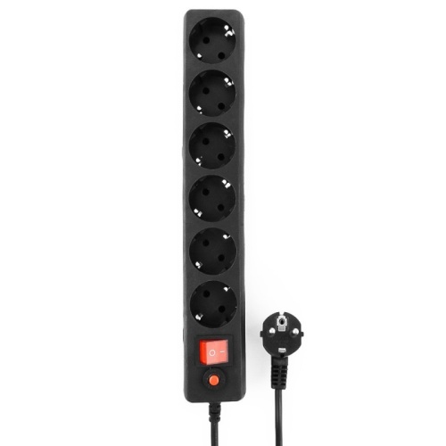 Сетевой фильтр Гарнизон ЕНВ-6 1.8 м 6р черный | код EHB-6 | Гарнизон