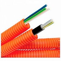 Труба ПНД гибкая гофрированная, д.16мм² цвет оранжевый, с кабелем 3х1,5ВВГнгLS РЭК ГОСТ+, 100 м (упак.... | код. 7L916100 |  DKC