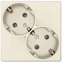 Розетка 2-м СП 24 16А IP20 2х2P+E Schuko без защ. шторок механизм сл. кость | Код. 2450459-031 | Smon